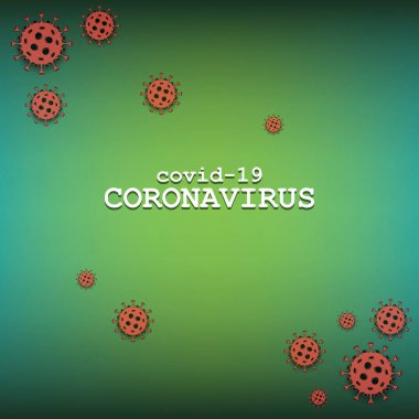 Coronavirus covid-19. Virüs hücreleriyle arka plan