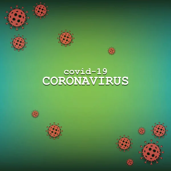 Coronavirus covid-19. Pozadí s buňkami viru — Stockový vektor