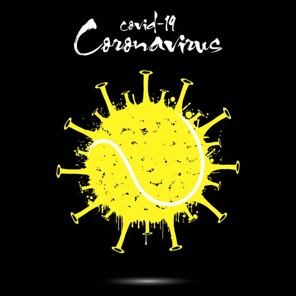 Coronavirus teken met tennisbal — Stockvector