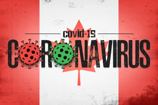 Прапор Канади з коронавірусом covid-19 — стоковий вектор