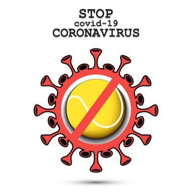 Coronavirus işareti tenis topuyla