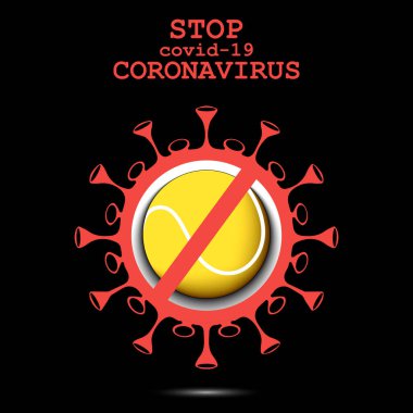 Coronavirus işareti tenis topuyla