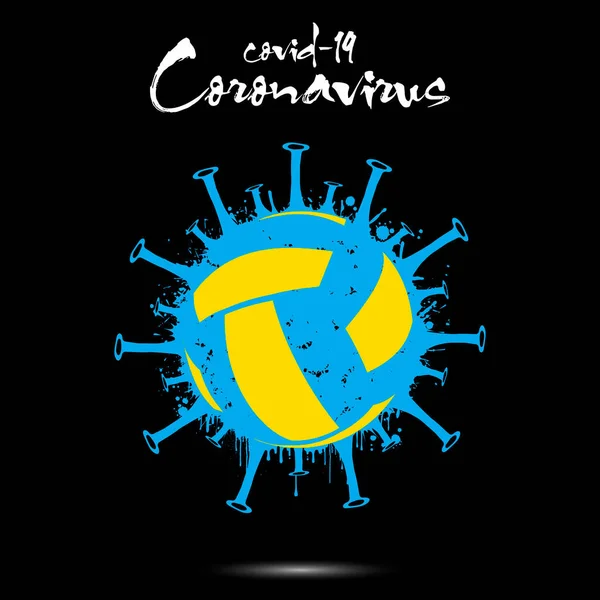 Coronavirus-Zeichen beim Volleyball — Stockvektor