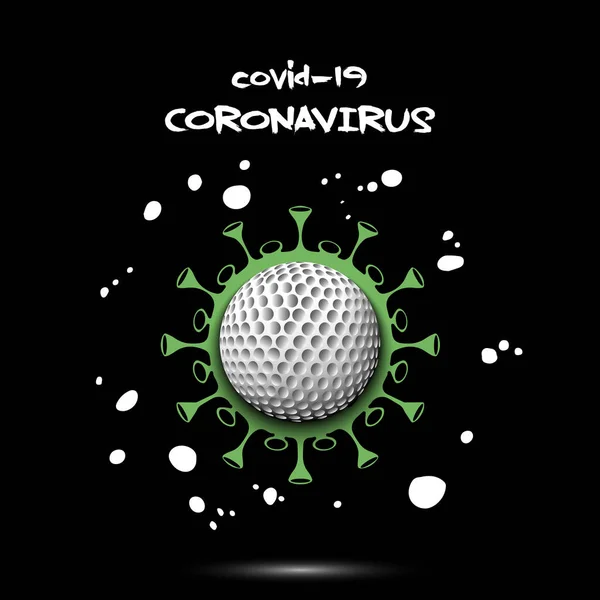 Коронавірус з м'ячем для гольфу. — стоковий вектор