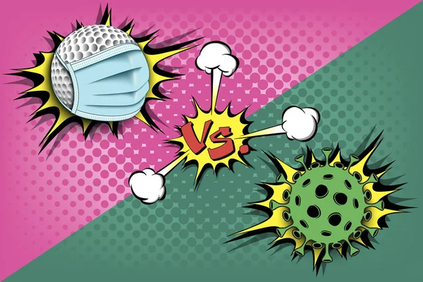Golf vs coronavirus covid-19 — Stock Vector