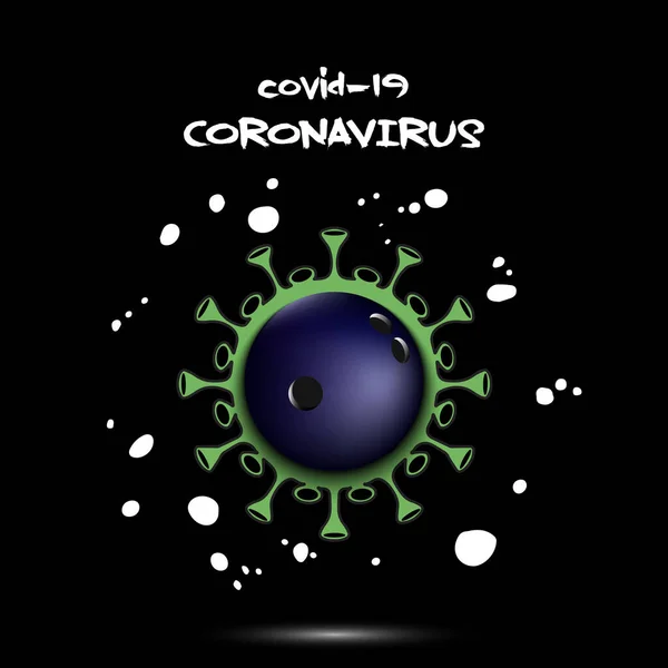 Coronavirus sign with bowling ball — Stock Vector