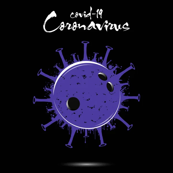 Coronavirus tecken med bowling boll — Stock vektor