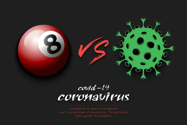 Billiard vs coronavirus covid-19 — Stockový vektor