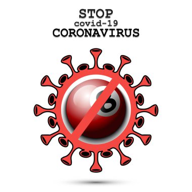 Coronavirus işareti bilardo topu ile