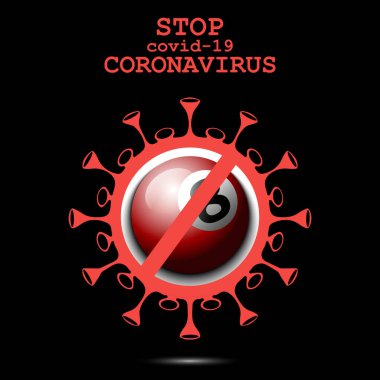 Coronavirus işareti bilardo topu ile