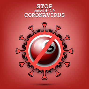Coronavirus işareti bilardo topu ile