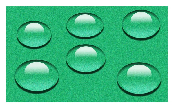 Yeşil yüzeyde su damlalarının RGB vektör çizimi