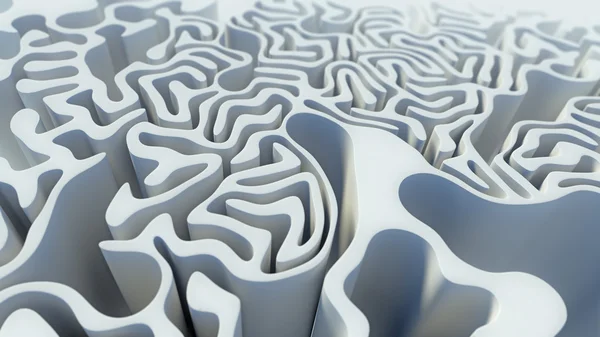 Modèle bouclé abstrait labyrinthe blanc rendu 3d — Photo
