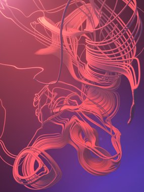 3D rendering iz izleme etkisi soyut