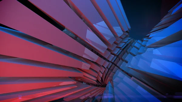 Abstrato reflexivo brilhante forma de plástico 3d renderização — Fotografia de Stock