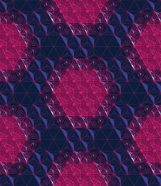 Saumaton punainen abstrakti ruudukko sininen heijastus alhainen poly tausta 3d renderöinti — kuvapankkivalokuva