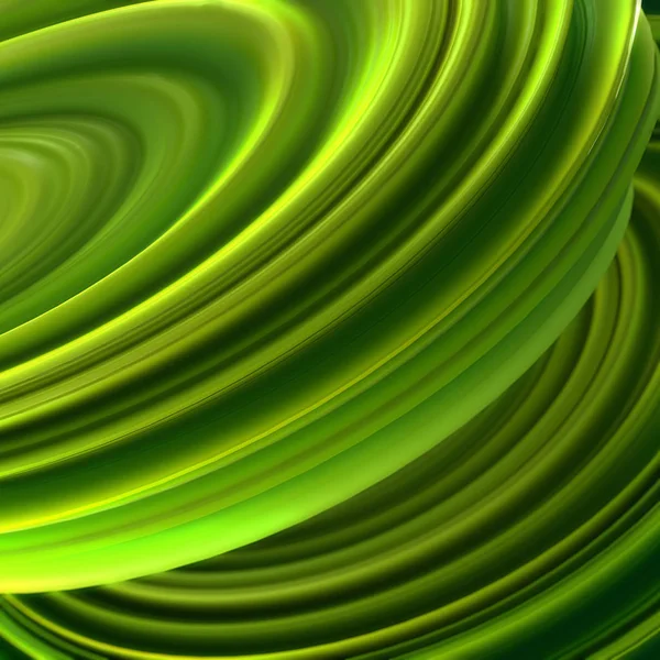 Зеленая крученая форма. Созданная компьютером абстрактная геометрическая 3D-иллюстрация — стоковое фото