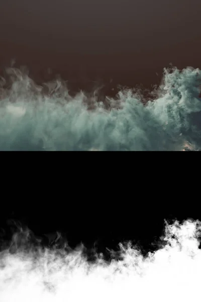 Χημική σύννεφο μπλε καπνού ανάμειξη σε σκούρο φόντο 3d rendering — Φωτογραφία Αρχείου