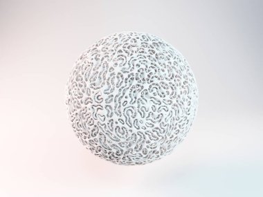 Abstract futuristic white sphere. 3d rendering clipart