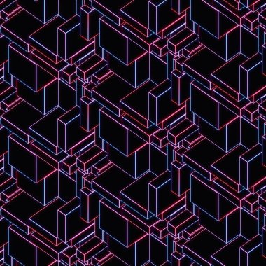 Soyut modern parlayan tel arka plan 3d render