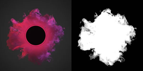 Onda de polvo rosa sobre fondo oscuro 3d renderizado — Foto de Stock