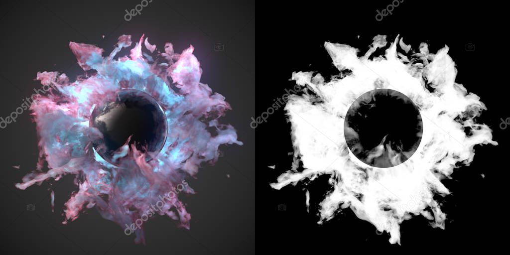 Chemical dust wave on dark background 3d rendering