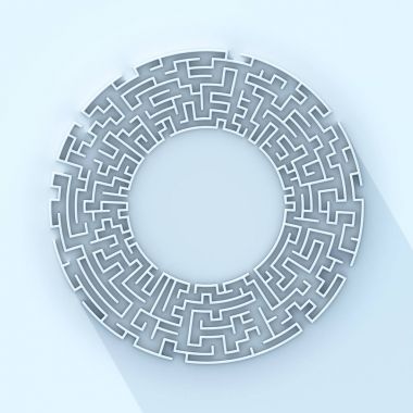 Round labyrinth concept 3d rendering