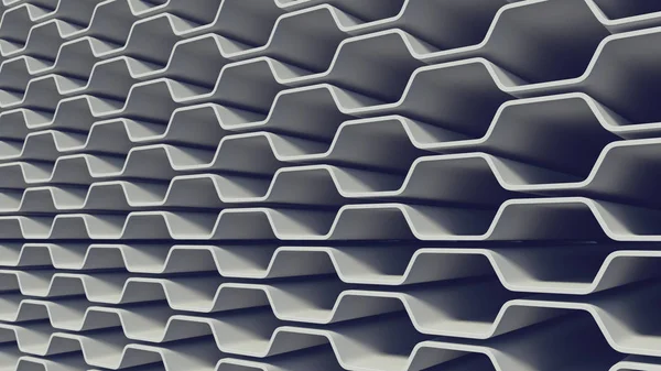Banda de onda blanca patrón de superficie abstracta. renderizado 3d —  Fotos de Stock