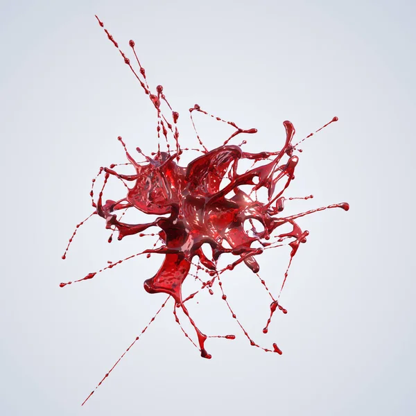 Işık 3d render izole kırmızı sıçrama