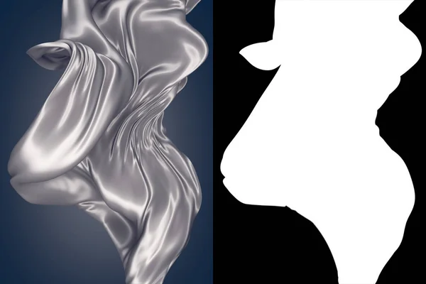 Gümüş bez arka plan akan soyut 3d render