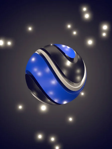 Absztrakt 3d rendering színes szeletelt labda — Stock Fotó
