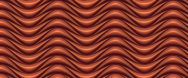 Schokoladenwellenband abstraktes Oberflächenmuster. 3D-Darstellung — Stockfoto