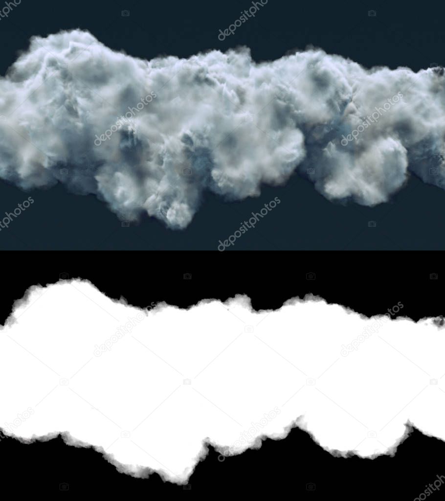 Storm cloud on dark background 3d rendering