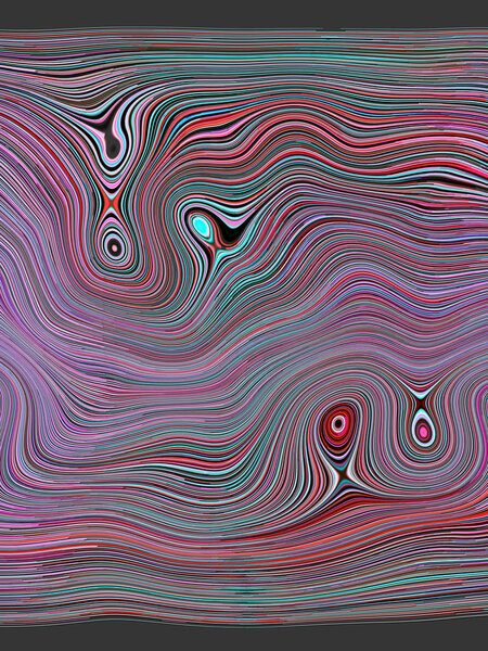 Абстрактные искажённые линии цвета. 3D рендеринг
