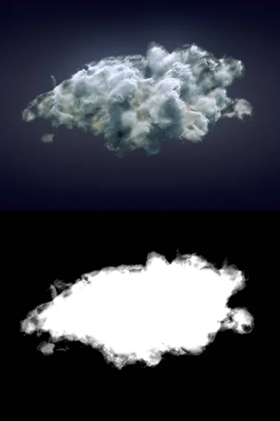 Nube de tormenta sobre fondo oscuro 3d renderizado — Foto de Stock
