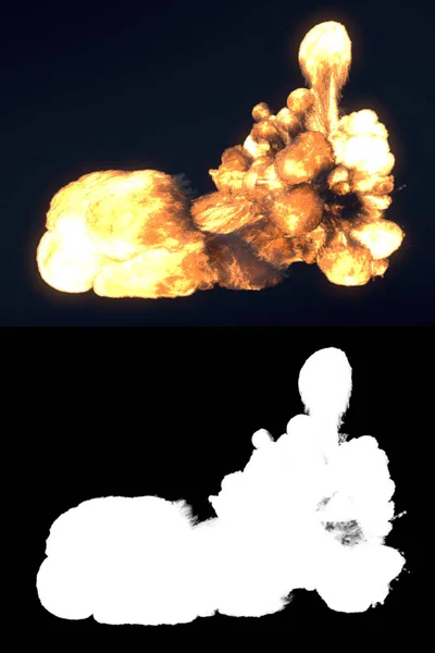 Fireball isolerad på mörk bakgrund. Närbild. 3D-rendering — Stockfoto