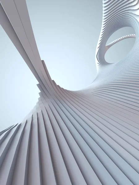 Witte streep patroon futuristische achtergrond. 3D render illustratie — Stockfoto