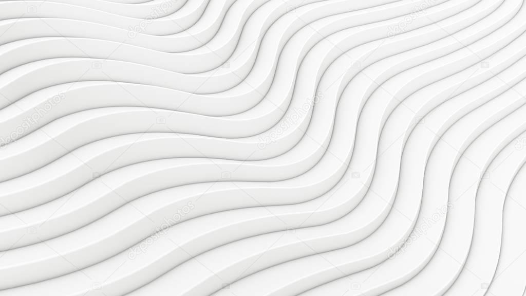 Wave band abstract background surface 3d rendering