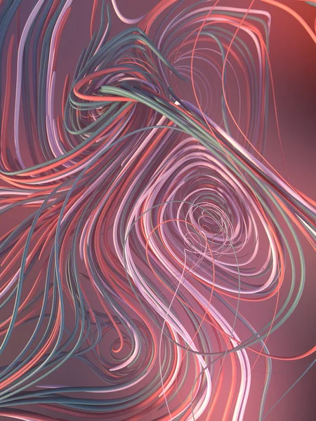 Interliniëring abstract gekleurde curven. 3D-rendering — Stockfoto