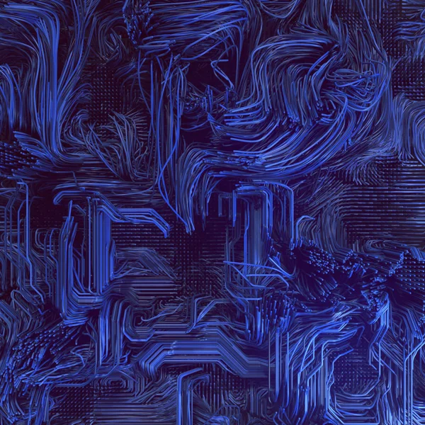 Digital linhas azuis fundo abstrato. Renderização 3d — Fotografia de Stock