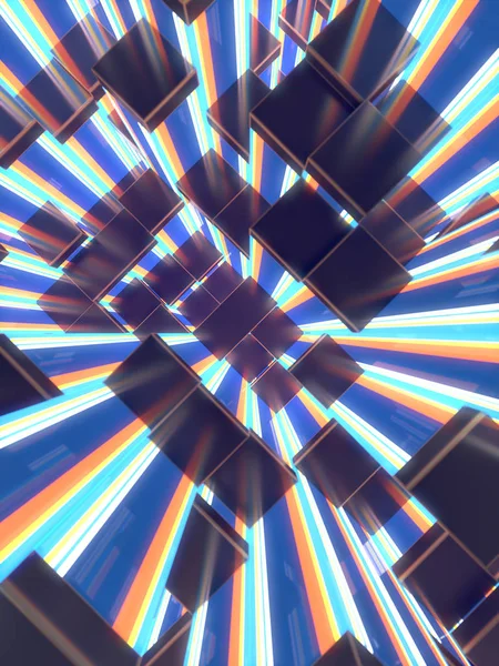 Abstracte achtergrond van de kubussen. 3D render illustratie — Stockfoto