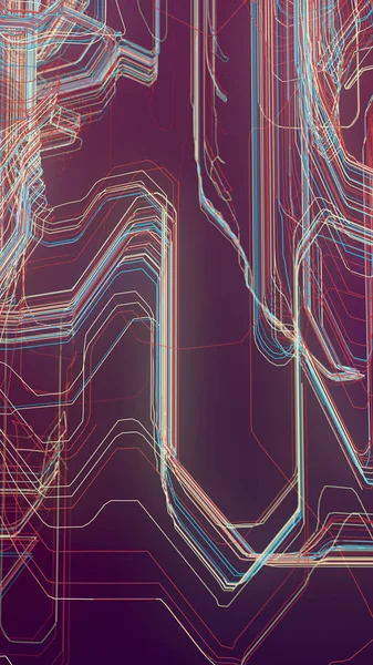 Dijital renkli çizgiler arka plan. 3D render