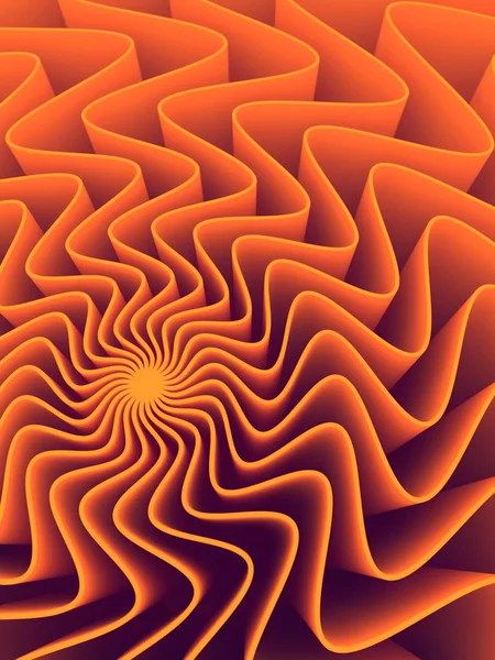 Ψηφιακή ζώνη κυμάτων πορτοκαλί γραμμές αφηρημένη μορφή. 3D rendering — Φωτογραφία Αρχείου