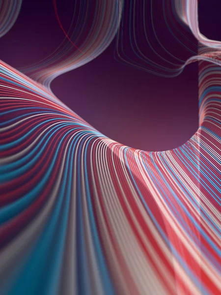 Цифрові кольорові лінії абстрактний фон. 3D візуалізація — стокове фото