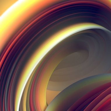 Renkli bükülmüş şekil. Oluşturulan bilgisayar soyut geometrik 3d render illüstrasyon