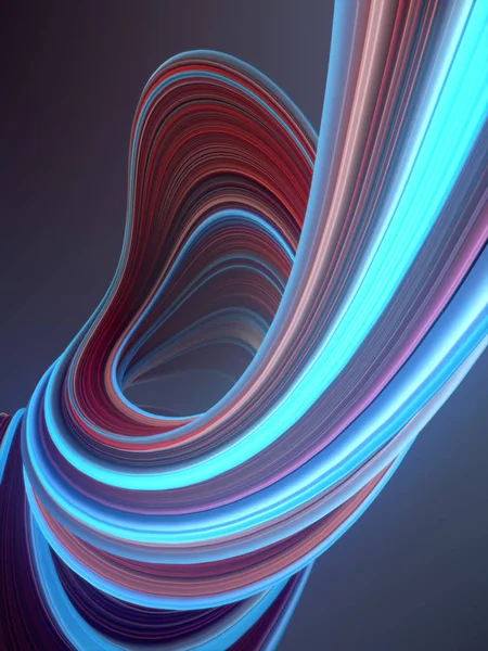 Kolorowe poskręcany. Wygenerowane komputerowo Abstrakcja geometryczna 3d render ilustracja — Zdjęcie stockowe