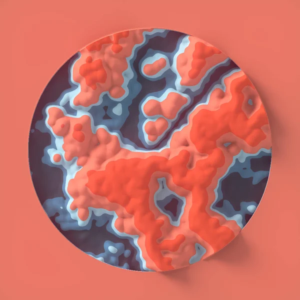 Αφηρημένη στρογγυλό σχήμα, με μοτίβο χρώματος κλαστικού. 3D rendering — Φωτογραφία Αρχείου