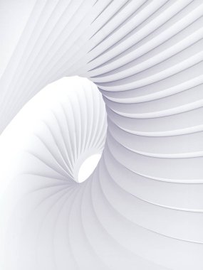 Beyaz çizgili desen fütüristik arka plan. 3D render illüstrasyon