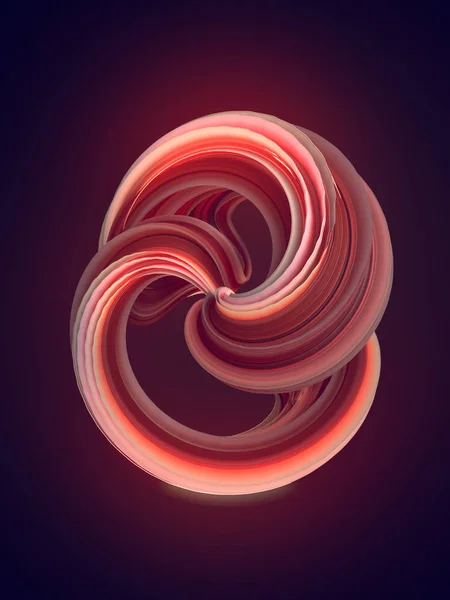 Kolorowe poskręcany. Wygenerowane komputerowo Abstrakcja geometryczna 3d render ilustracja — Zdjęcie stockowe