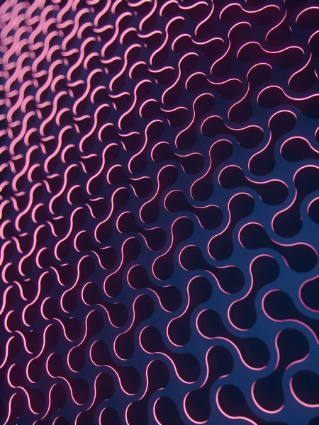 Dark abstract form with luminous lines inside. 3d rendering